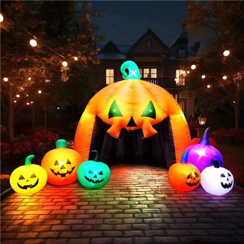 14.5 FT Halloween‎ Inflatables Giant Pumpkin with LED Lights Outdoor Decorations